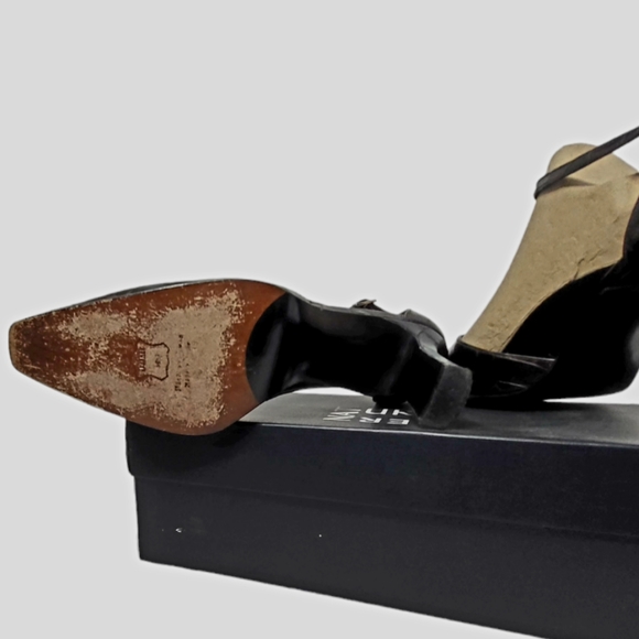 Stuart Weitzman Brown Croc Embossed Leather Heels Size 9 - Picture 13 of 13